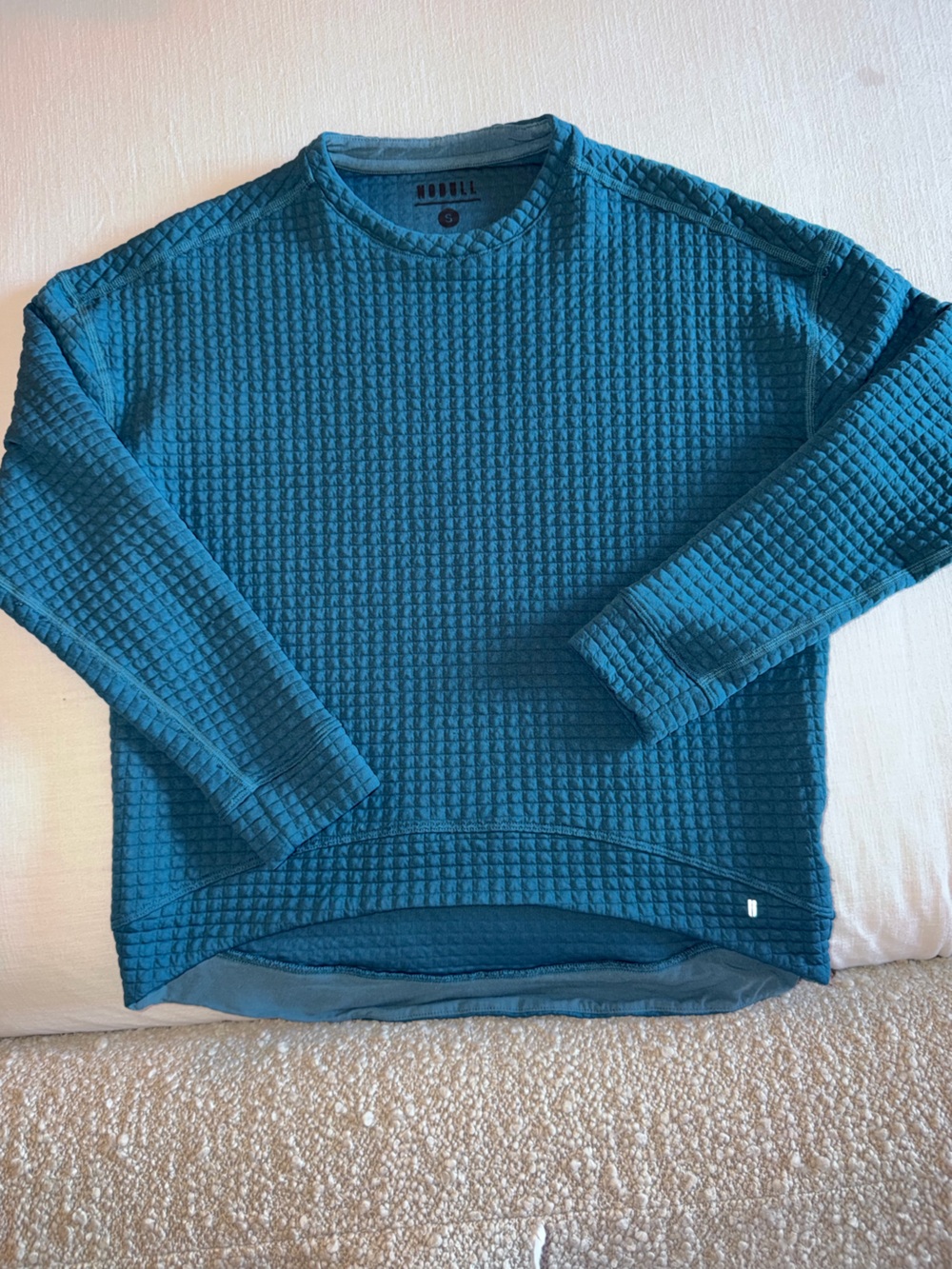 Women’s Quilted Teal Crewneck Sweater